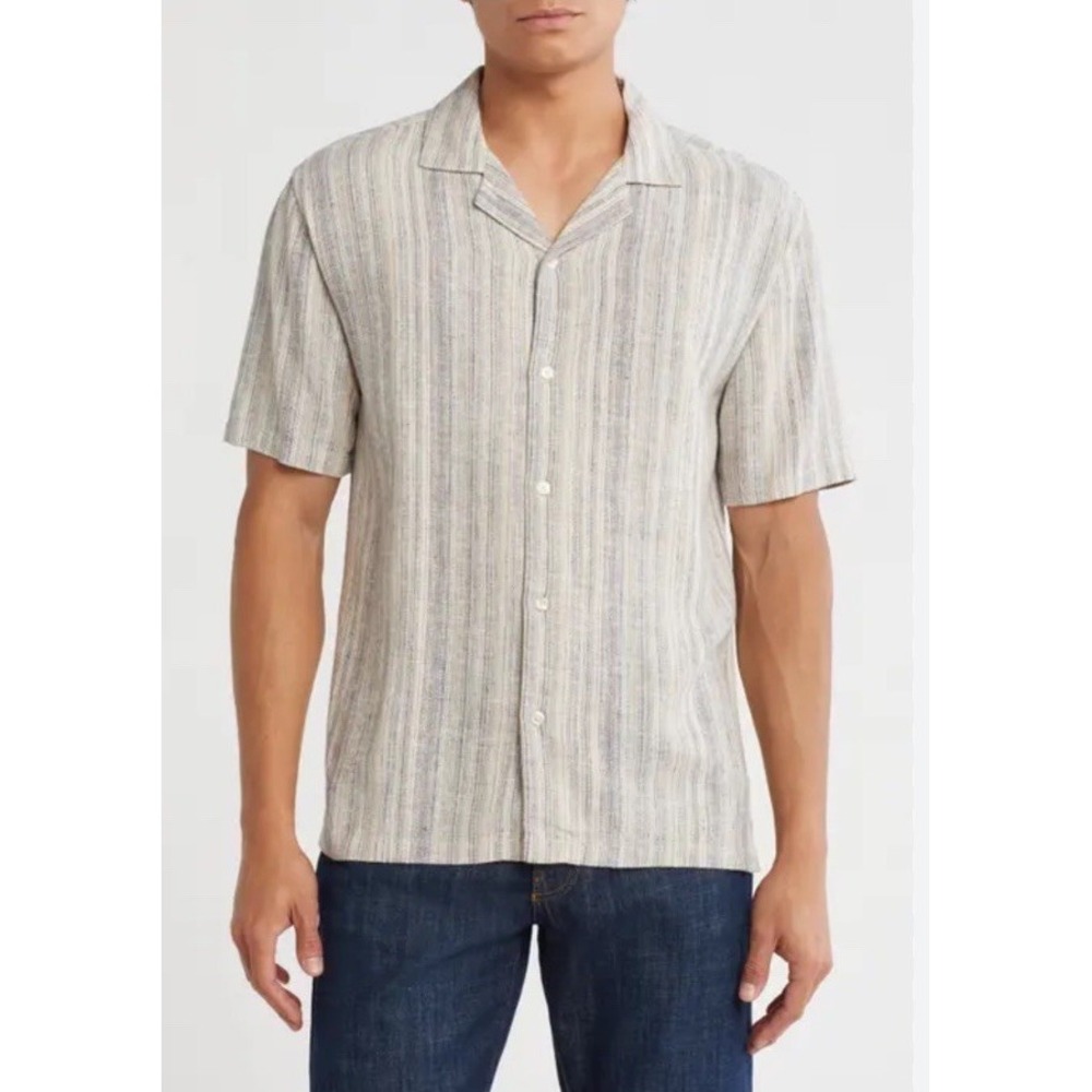 Old navy Short Sleeve Linen Blend Button-Up‎ Short Sleeve NWT Size XXL